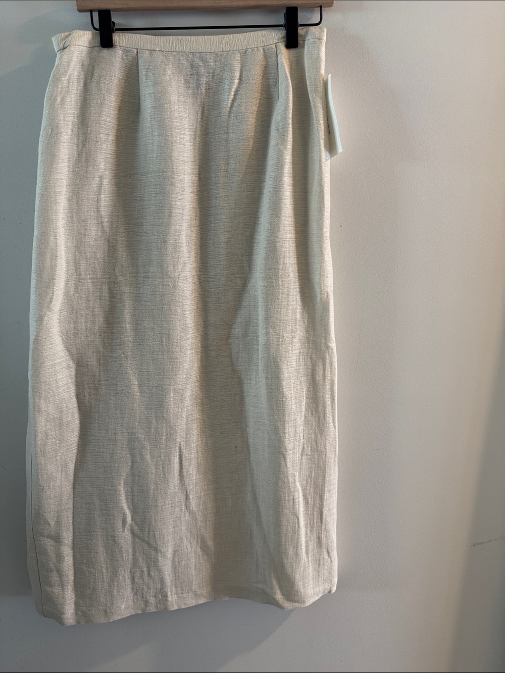 Eileen Fisher Cream Linen-Blend Pencil Skirt